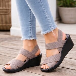 Dexflex Comfort Sport Minimalist Boho Woven Comfort Wedge Sandal 6.5M